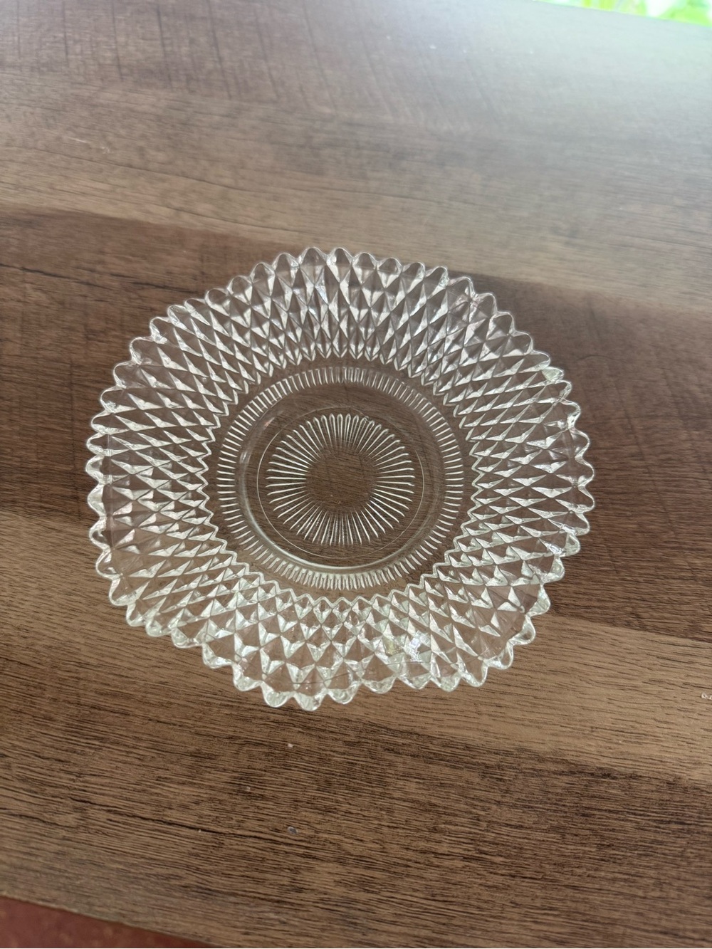 Pressed Glass Scalloped Dish - Clear Glass